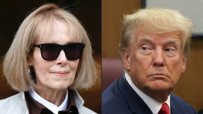 Writer E Jean Carroll and former US president Donald Trump. AFP