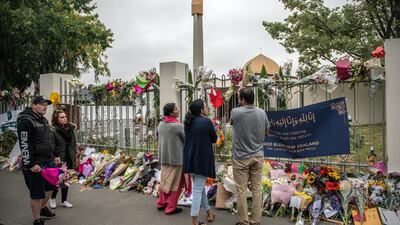 People gather outside Al Noor mosque after it was officially reopened following last week's attack, on March 23, 2019 in Christchurch. Getty Images