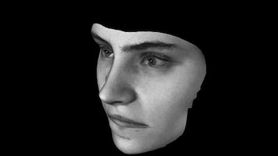 An image use with facial recognition technology developed in Russia for border control and public security. Taking multiple images using four lenses, the camera can create a seamless single face, usually without the subject being aware. Adam Broomberg and Oliver Chanarin