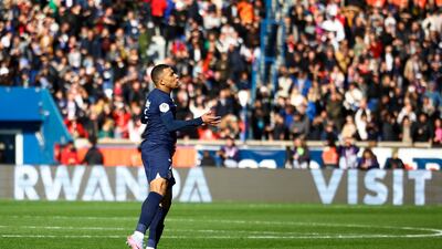 Mbappe celebrates levelling at 3-3. Reuters