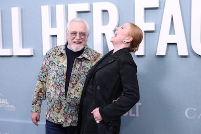 Succession co-star Brian Cox, left, attended the premiere of All Her Fault along with Sarah Snook. AFP