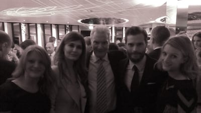 The Dornan family at the London launch of the film Fifty Shades of Grey in 2015. From left, daughter Liesa, wife Samina, Jim, son Jamie and daughter Jessica.