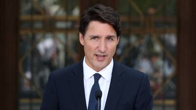 Justin Trudeau, Canadian Prime Minister, in Ottawa on August 15. Getty