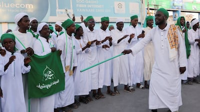 People sing and parade through the streets in Mogadishu, Somalia. Reuters