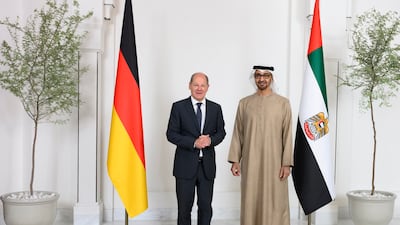 Sheikh Mohamed and Mr Sholz witnessed the signing of the Energy Security and Industry Accelerator Agreement.