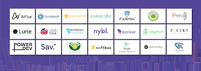 The new batch of start-ups participating in the GrowthX Accelerator programme of Microsoft, in collaboration with the Abu Dhabi Investment Office. Photo: Microsoft