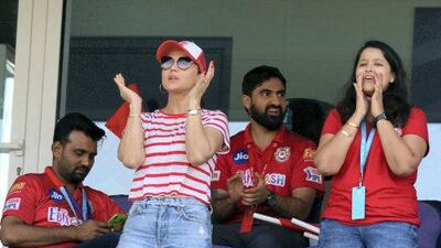 Preity Zinta could only watch as Chennai Super Kings defeated Kings XI Punjab in Abu Dhabi on Sunday. Sportzpics for BCCI