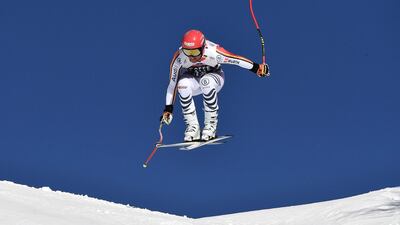 Germany's Josef Ferstl during the downhill race of the men's FIS Alpine Skiing World Cup in Wengen, Switzerland, on Friday, January 18. AFP