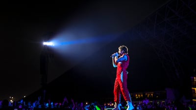 The spotlight shines on the US pop star