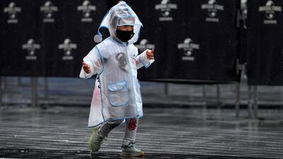 A little visitor at Universal Studios Beijing. AP Photo