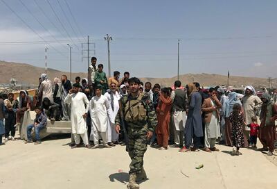 Nato countries were scrambling to withdraw their personnel from a Kabul airport where hundreds of people gathered in the hope of escape. AP