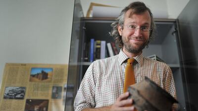 Archaeologist Timothy Power, a specialist in late Islamic ceramics and assistant professor at Zayed University, has been working with his students on the Saadiyat Island Coastal Heritage Project since 2014. Delores Johnson / The National