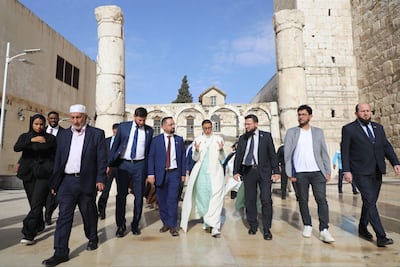 Noura Al Kaabi, Minister of State, visits Umayyad Mosque in Damascus. Photo: Noura Al Kaabi