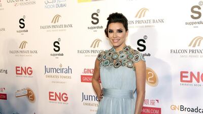 Eva Longoria returns to Dubai to host the The Global Gift Gala at the Meydan Hotel venue White. This is the second year in a row the Desperate Housewives star is heads up the event. Jeffrey E Biteng / The National