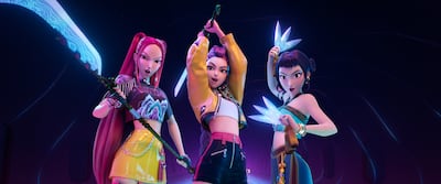 KPop Demon Hunters follows a globally famous K-pop girl group who secretly double as demon hunters. Photo: Netflix