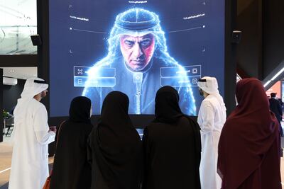 The Dubai Electronic Security Centre stand at Gisec Global in Dubai. Chris Whiteoak / The National