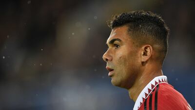 Casemiro in action at Everton. AFP