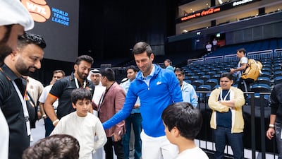 Novak Djokovic at the World Tennis League in Dubai. Photo: World Tennis League in Dubai