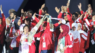 Athletes at the opening ceremony of the Special Olympics in Abu Dhabi in 2019. Chris Whiteoak / The National
