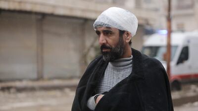 A wounded man in Jandaris. AFP