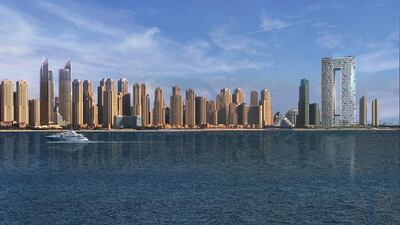 Emaar Hospitality Group that the resort will contain a pair of 74-storey towers at the end of Dubai Marina. Courtesy Emaar Hospitality Group