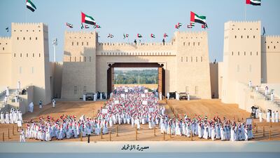 Performers in the Union Parade, during the Sheikh Zayed Heritage Festival. Eissa Al Hammadi for the Presidential Court