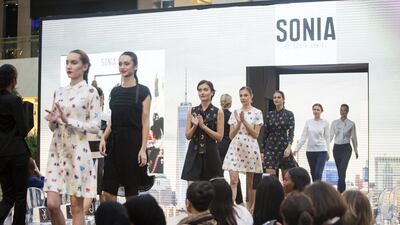 Models walk the runway during the Sonia by Sonia Rykiel autumn/winter 2015 collection show during the opening day of Yas Mall fashion week at Yas Mall. Christopher Pike / The National