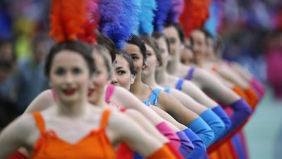Dancers perform during the opening ceremony prior to the Uefa Euro 2016 group A preliminary round match between France and Romania at Stade de France in Saint-Denis, France, 10 June 2016. Yoan Valat / EPA