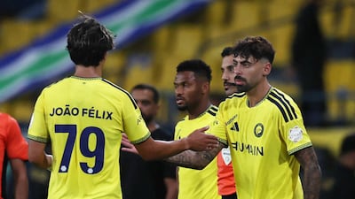 Al Nassr's Samu Costa, right, came on as a substitute for Joao Felix and scored on Saturday. Reuters