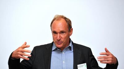 British computer scientist Tim Berners-Lee, who is credited with inventing the worldwide web, will discuss the state of the digital planet at the media summit. Carl Court / AFP