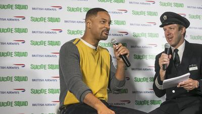 Will Smith at a press conference in Dubai promoting his latest film Suicide Squad. Mona Al Marzooqi / The National