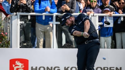 Ireland's Shane Lowry tees off during the final round of the Hong Kong Open. AFP