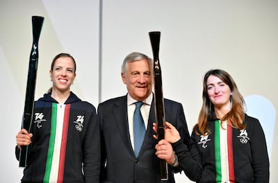 Italian Foreign Minister Antonio Tajani, centre, claimed Rome would be the venue for the US-Iran talks, as he visited the Osaka Expo 2025 in Japan. EPA