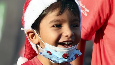 A young runner was full of Yuletide glee