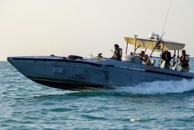 Yemeni coastguards loyal to the internationally recognised government ride in a patrol boat in the Red Sea off Mokha. AFP