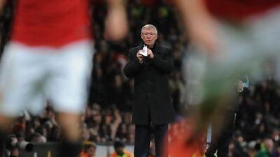 Sir Alex Ferguson watched Manchester United clinch a 20th title against Aston Villa last month. Peter Powell / EPA