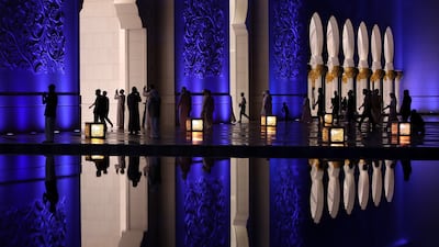 Worshippers gather at the UAE landmark. EPA