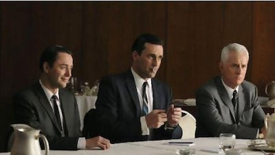 The cast of Mad Men. The hit TV series returned to US screens last night.