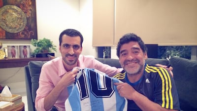 Tariq Al-Sharabi with Diego Maradona in his Villa in Dubai. All images courtesy of Tariq Al-Sharabi