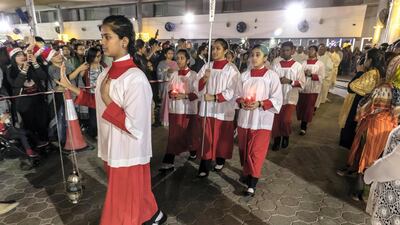 Thousands of Christians attend midnight mass at St Mary’s in Dubai, the largest church in the Gulf