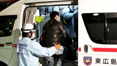 A passenger from the Asiana Airlines flight enters an ambulance. Kyodo / Reuters