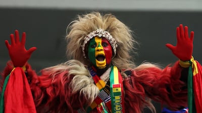 A Senegal fan inside the stadium before the match. Reuters