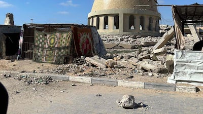 A damaged mosque in Khan Younis photographed by Dr Elayyan while he was in Gaza