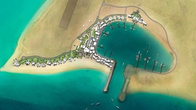 The masterplan for Sir Bu Nuair Island, above, the first integrated tourism project within Sharjah’s islands and one of the most important marine protected areas in the UAE. Courtesy Shurooq