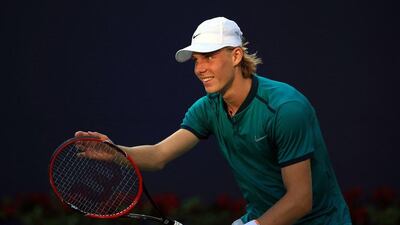 Denis Shapovalov of Canada reacts in his match against Nick Kyrgios of Australia during Day 1 of the Toronto Masters at the Aviva Centre on July 25, 2016 in Toronto, Ontario, Canada. Vaughn Ridley / Getty Images / AFP