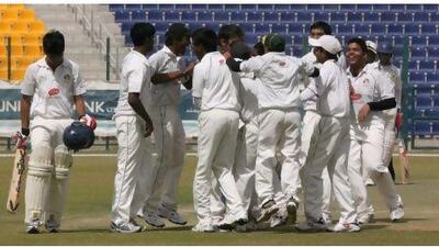 Cambridge High School's U16 team celebrate after a match.