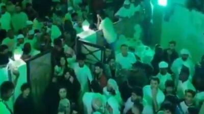 An image from social media shows large crowds outside Ziyath Dental Clinic.