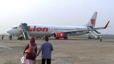 A Lion Air passenger plane on the tarmac of Tjilik Riwut Airport in Palangkaraya, Indonesia. The Dubai aircraft lessor Novus has just bought three Boeing jets to lease to the carrier. Darren Whiteside / Reuters