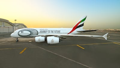 13 of the best A380 liveries: Emirates' the Museum of the Future livery. Photo: Emirates