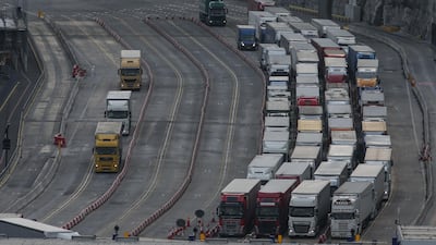The government will turn part of a highway near the port of Dover into a holding area for trucks in the event of a no-deal Brexit. AFP